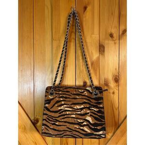 Chico’s Convertible Tiger-Print Haircalf Crossbody Bag